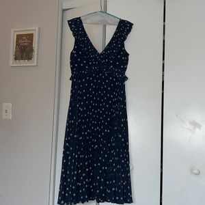 Sezane Rachelle Dress - navy with while polka dots